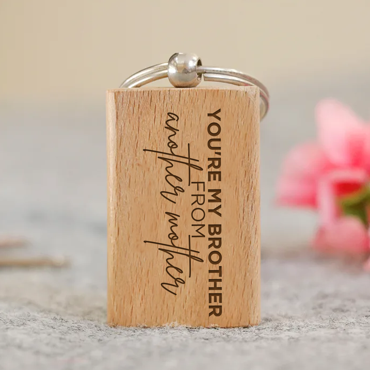 Personalized Wooden Keyring for Cousin Brother